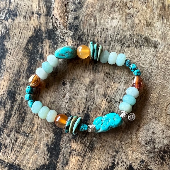 Mixed Gemstone Stretch Bracelet - Picture 1 of 2